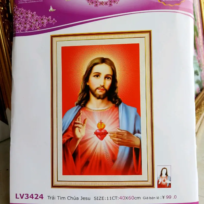 Tranh đính đá , Tranh thêu CHÚA GIÊ SU LV421 , LV3424 0