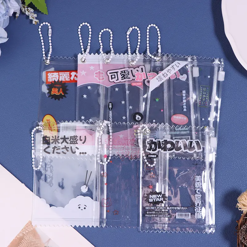 1Pc Cute Transparent Candy Bag Props Badge Storage Display Bag Pendant Protective  Card Sleeves Holder Bag