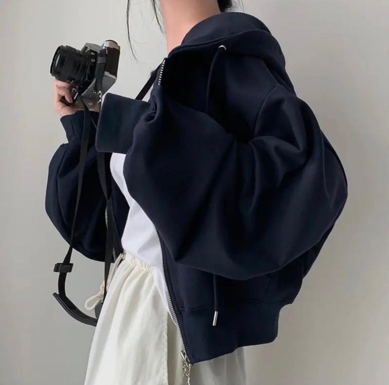 Áo Khoác Hoodie croptop Nữ dáng rộng siêu xinh