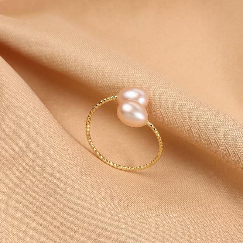 Nhẫn Ngọc Trai Nước Ngọt, Đeo Tự Nhiên, Phù Hợp Với Mọi Phụ Kiện Thời Trang Nữ 6