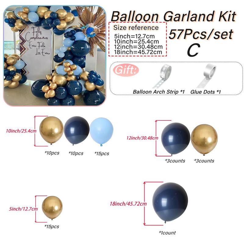 Balloon Garland Arch Kit, 57pcs/set Mixed Color Balloon Set, Latex Balloon for Birthday Party Wedding Baby Shower Decoration 1