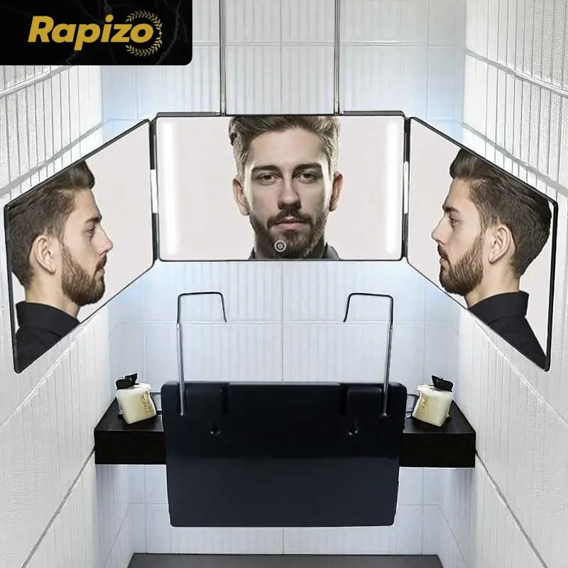 Rapizo Cermin Make Up Gantung Hanging Bathroom Mirror 3 Fold