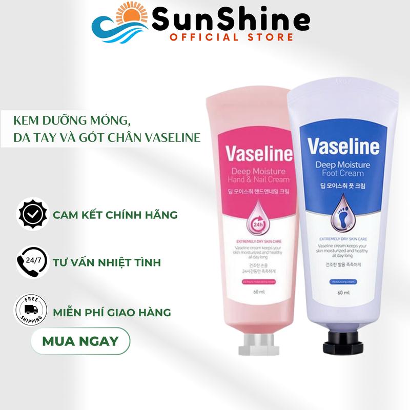  Kem Dưỡng Da Tay Và Móng VASELINE 24H Deep Moisture Hand & Nail Cream 60ml 