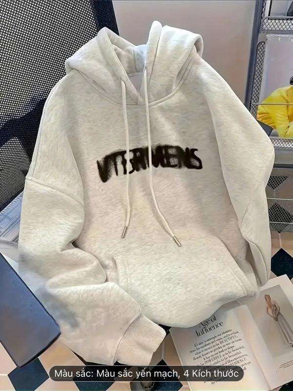 Áo Nỉ Hoodie Xám Trắng In Hình 2 Mặt Form Rộng Nam Nữ Unisex Mã SADISTTC Mẫu Mới 2025 áo hoodie áo sweater