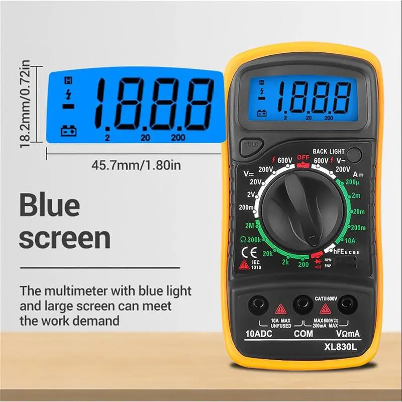 Multimeter Digital Paket Lengkap Dan Murah ASLI ADA BUZZERNYA MULTITESTER DIGITAL / MULTIMETER  Multitester LCD besar-  Digital Multimeter  Transistor Buzzer Original 1