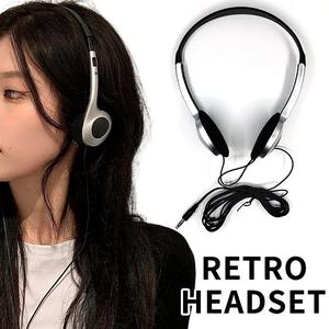 Y2K retro headphones-MP3 Walkman headphone-sports classic fashion CD photo props-wired earphone-head-mounted ins nostalgic headsets-personality accessories Audio Plug Protection Stereo Cord