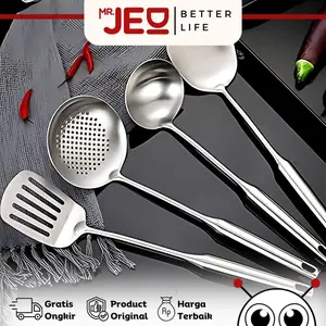 Alat Masak Spatula Sodet Irus Sendok Sayur Centong saringan Stainless Steel Premium Pegangan Tahan Panas Alat Masak Spatula Sodet Irus Sendok Sayur Centong saringan Stainless Steel Premium Pegangan Tahan Panas