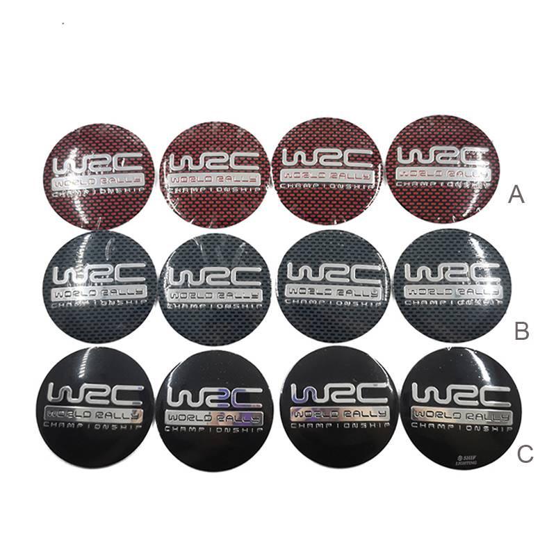 HOT 4 x 56mm WRC WORLD RALLY CHAMPIONSHIP Logo Wheel Hub Cap Emblem ...