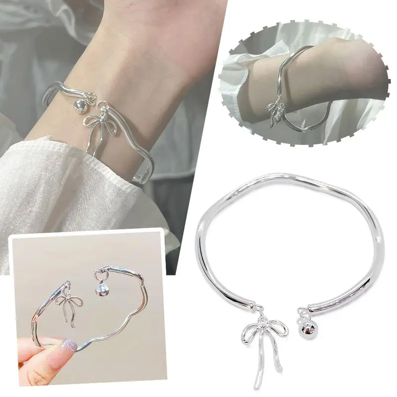Vòng Tay Nơ Hợp Kim, Nữ Thanh Lịch, Vòng Tay, Vòng Tay Lắc Tay, Có Chuông, 1 Cái, H9B6 0