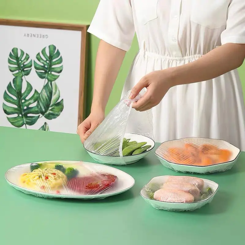 HARGA PROMO!! - [100Pcs] Plastik Pelindung Makanan Cover Food Shower Cap 4
