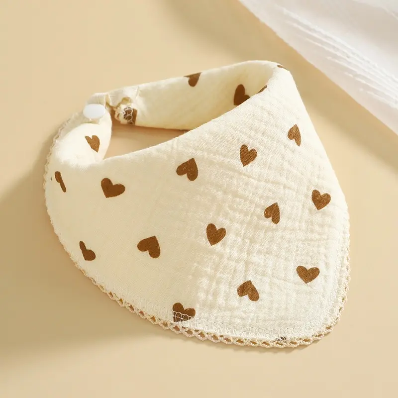 Sét 5 khăn yếm vải xô Muslin 2in1- Khăn sữa kèm yếm tam giác Cotton Kem Voi Len 7