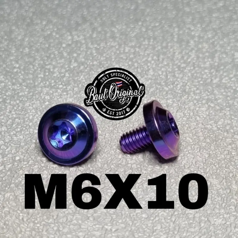 baut probolt titanium 6x10 drat 10 panjang 1 cm payung big head Motorcycle