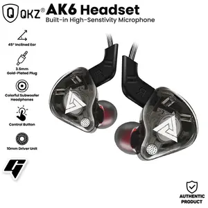QKZ AK6 Headset In-Ear HIFI Sport Earphone Super Bass In-Ear with Microphone Mic diamond earbuds Earphones / Headphones / Wire