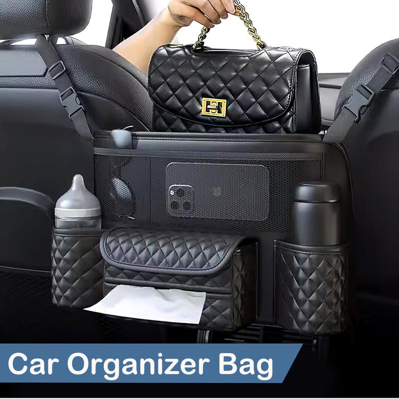 PU Leather Car Net Pocket Handbag Holder Between Seats Back Storage ...