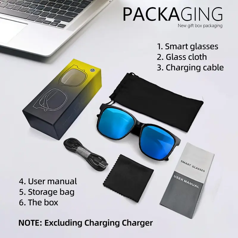 LIFEBEE GS-08 Smart Audio Glasses, 1 Count Wireless Smart Glasses with Voice Assistant & HD Calling, Outdoor Anti-blue Light/Polarized Glasses for Driving 7