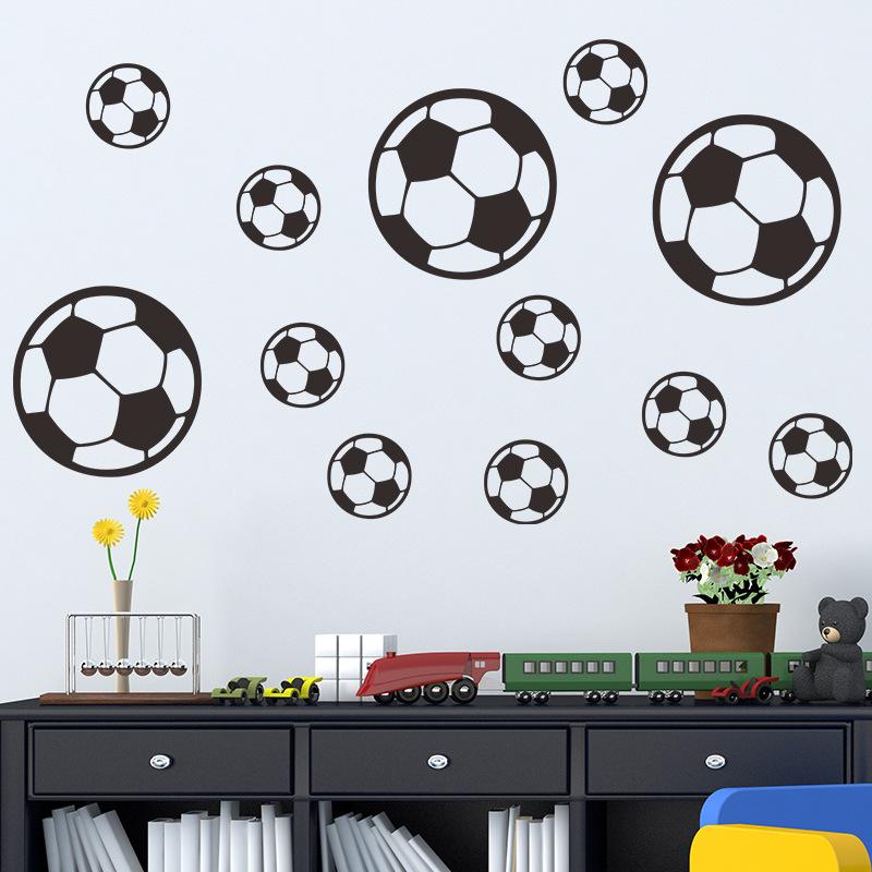 Product Introduction of 12pcs Footbal Soccer Wall Sticker Waterproof Home Decor for Boy Kids Rooms Living Room Art Decoration Bedroom Decor 2