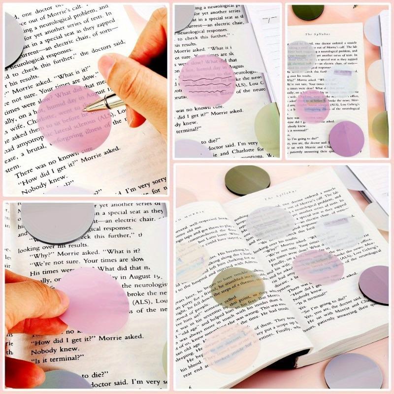 Product Introduction of Transparent Sticky Note, 160pcs/set Round Waterproof Sticky Label, Semi-transparent Book Marker, Office Stationery & Supplies 5