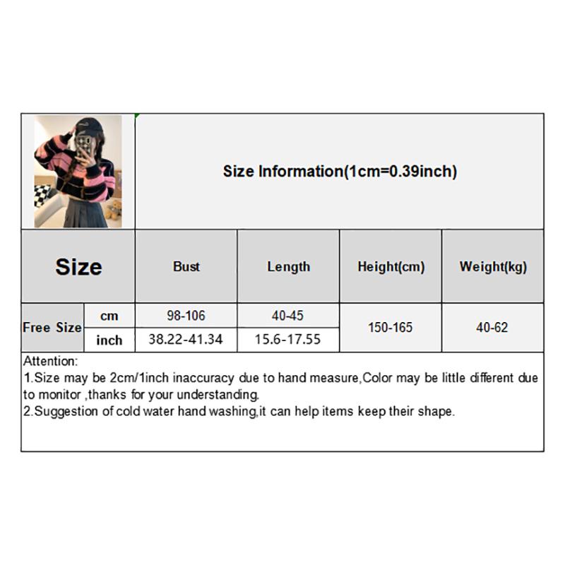 Product Introduction of Áo Liền Quần Sọc, Dành Cho Nữ, Phong Cách Cổ Điển, Trang Phục Mùa Thu, Dài Tay, Áo Len Cropped Thường Ngày Voi Women Top Màu Hồng 0