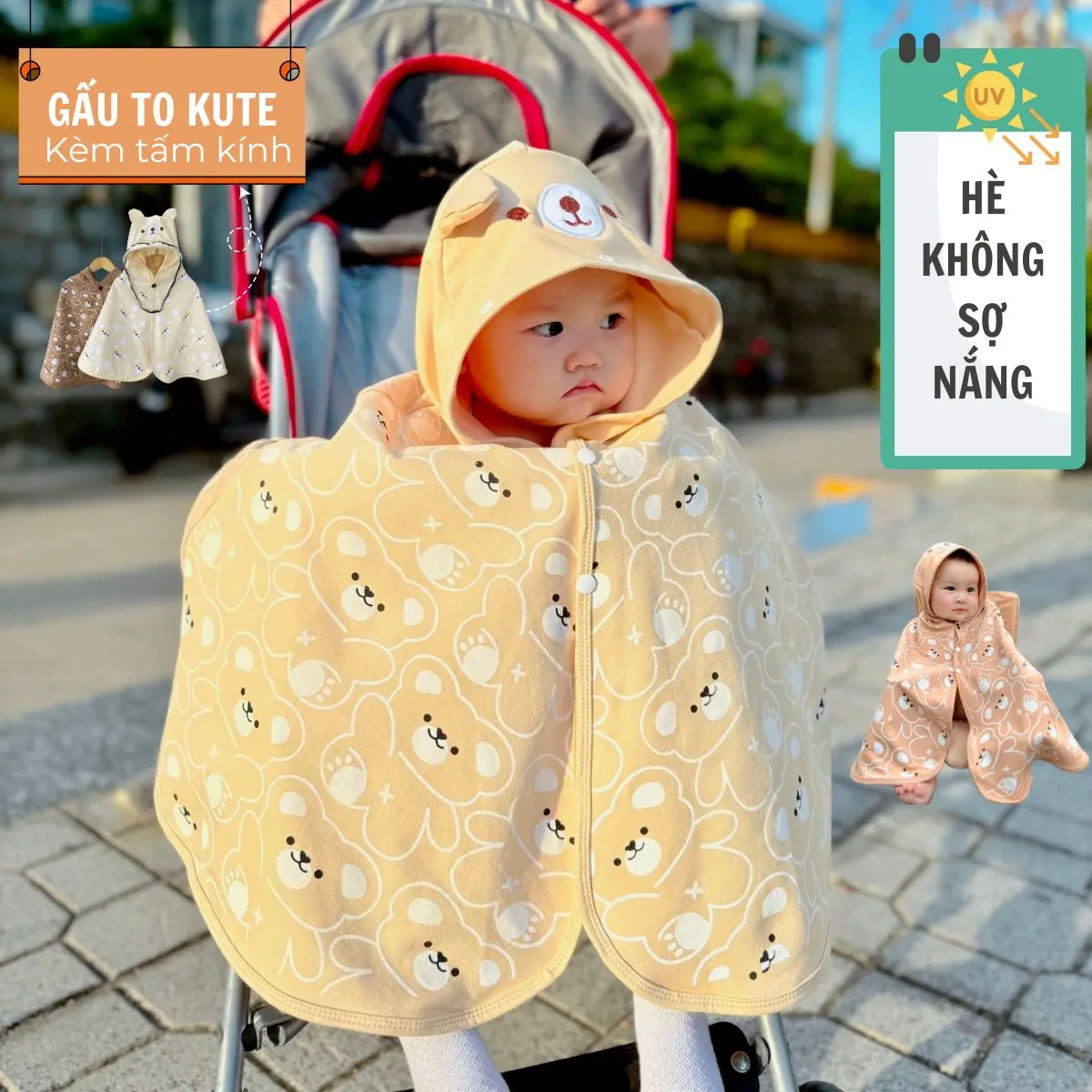 Áo choàng nắng cho bé trai bé gái chất cotton da cá dày dặn thấm hút mồ hôi cực tốt, có khả năng chống tia UV cực tím mã mới hót hit 2024 - Chebokids Vải Cotton