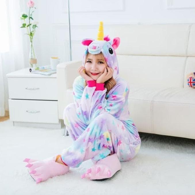 Kostum Baju Tidur Wanita Lengan Tangan Panjang Onesie Kigurumi Piyama Dewasa  Motif Hewan 6