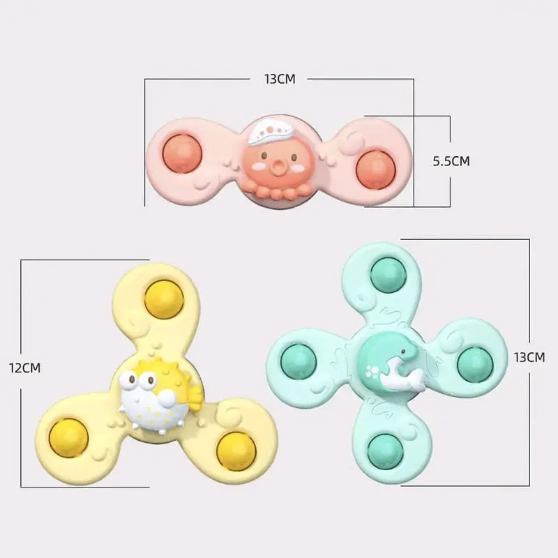 Mainan Edukasi Fidget Spinner Anak Mainan Mandi Putar Genggam Rattle Sensor Motorik 6