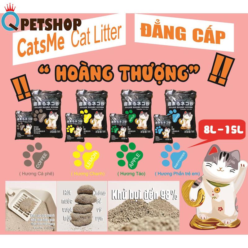 Cát vệ sinh cho mèo catsme Litter 8l vón cục nhanh, khử mùi tốt