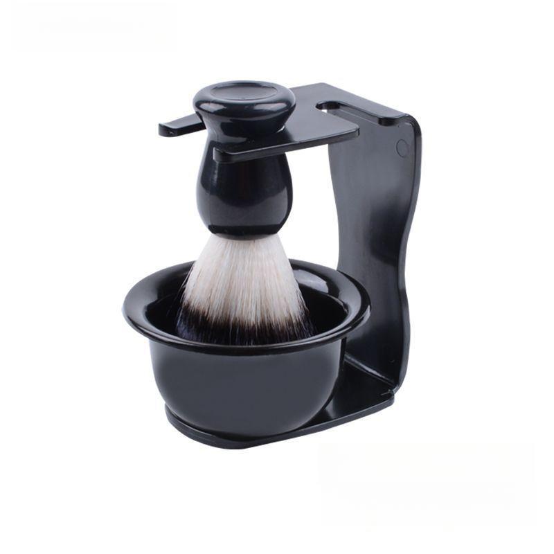 Product Introduction of Men's Shaving Tool Set, 3 Counts/set Soft Beard Brush & Hanging Bowl & Beard Brush Stand, Professional Facial Shaving Tool for Barber Shop & Home Use 0