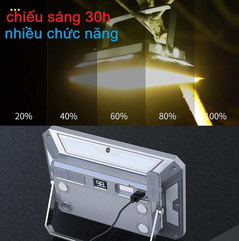 Đèn tích điện dự phòng KXK-686 đa chức năng siêu sáng 3 màu điều chỉnh độ sáng đèn led cắm trại khẩn cấp Đèn Pin