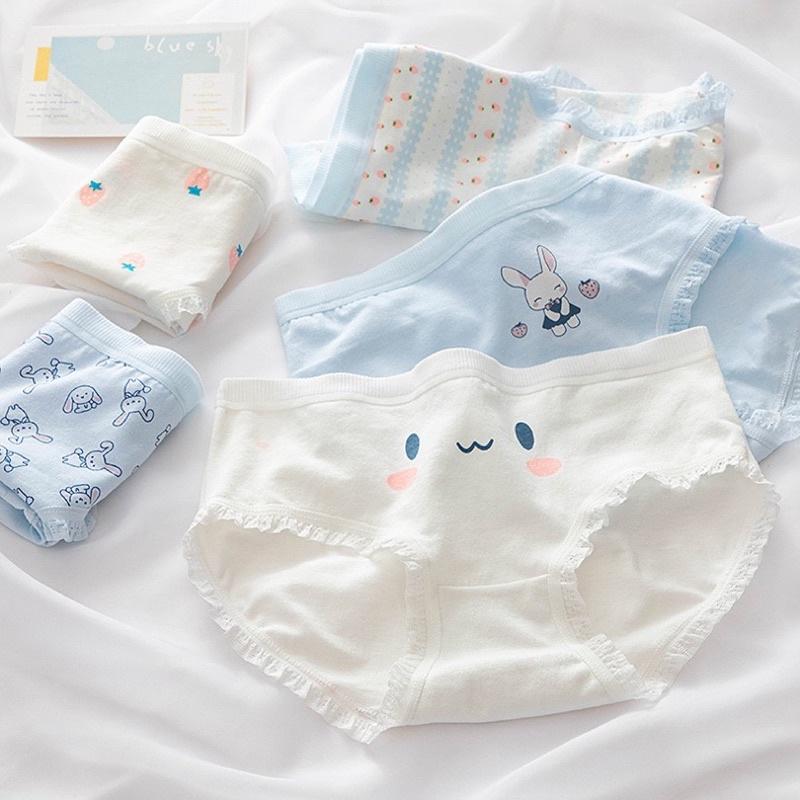 Product Introduction of Set 10 Quần Lót Nữ Cotton Thỏ Con Xinh Yêu Ngang Eo Thời Trang Dễ Thương 8015 Women Nhung 44