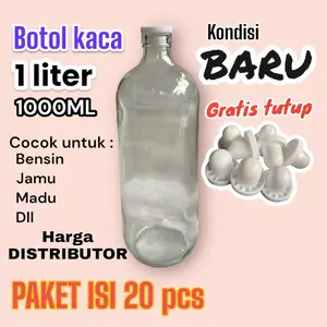 Paket 20 pcs botol 1000ml botol kaca botol bensin