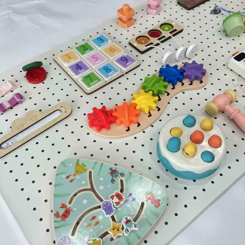Bảng Bận Rộn Montessori, Đồ Chơi Bằng Gỗ, Phụ Kiện Bảng Hoạt Động Khóa Kỹ Năng…