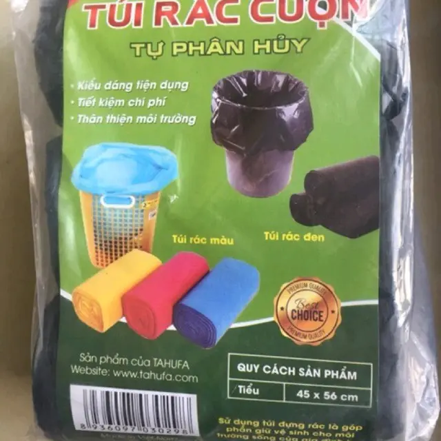 Set 15 Túi rác cuộn đen tự phân hủy size 45x56cm (3 cuộn/ túi) bảo vệ môi trường Đồng 5