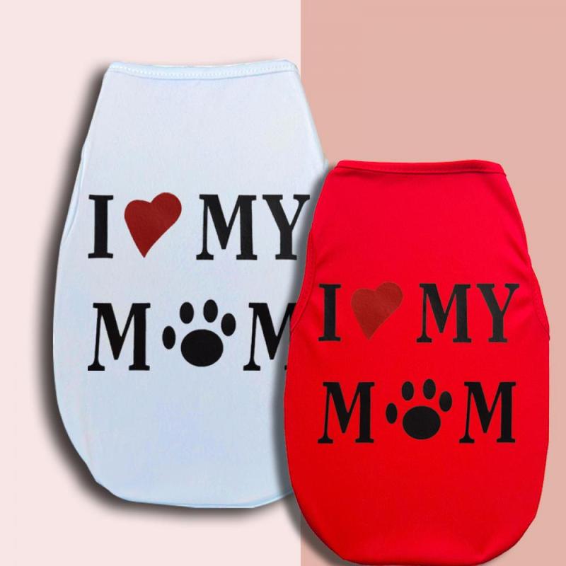 I Love My Mom Letter Print Pet Vest, Breathable Pet Clothes for Small and Medium Dogs & Cats, Pet Supplies for Indoor Outdoor Wear 4