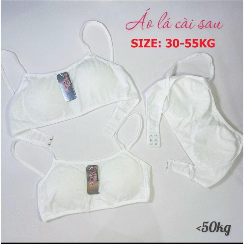 AHS02_Combo 3 áo học sinh đi học có đệm mút mỏng chất cotton, áo lá cho bé có móc gài - Tân Uyên shop áo ᵰgực áo lót áo ᵰgực nữ áo lá bra học sinh 1