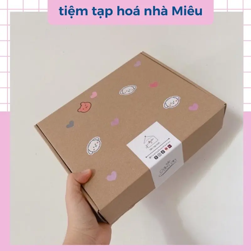 Hộp carton nắp gài đựng hàng nhiều kích cỡ tặng kèm giấy rơm 0