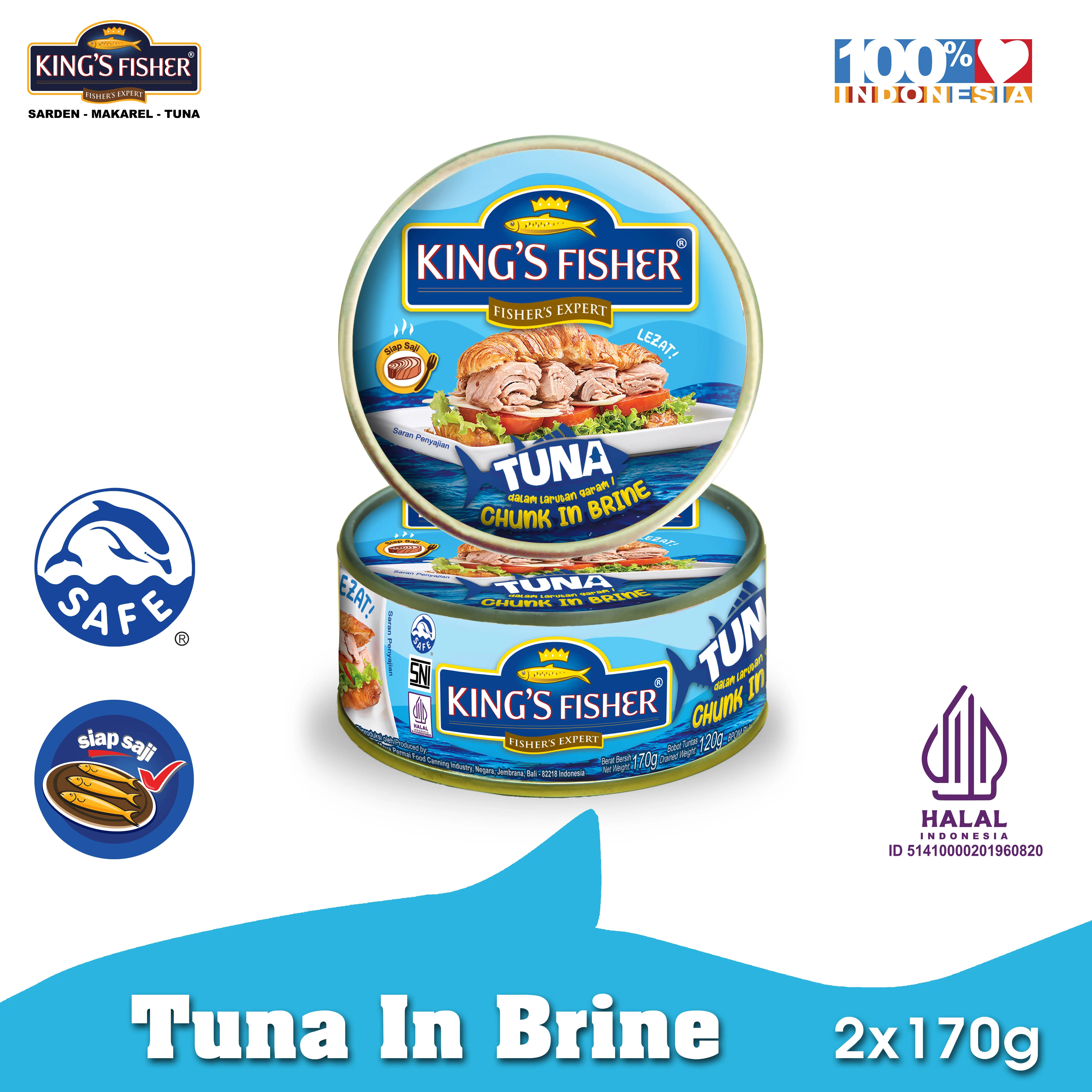 Paket 2 pcs King's Fisher Tuna Kaleng Air Garam Tuna in Brine 170g