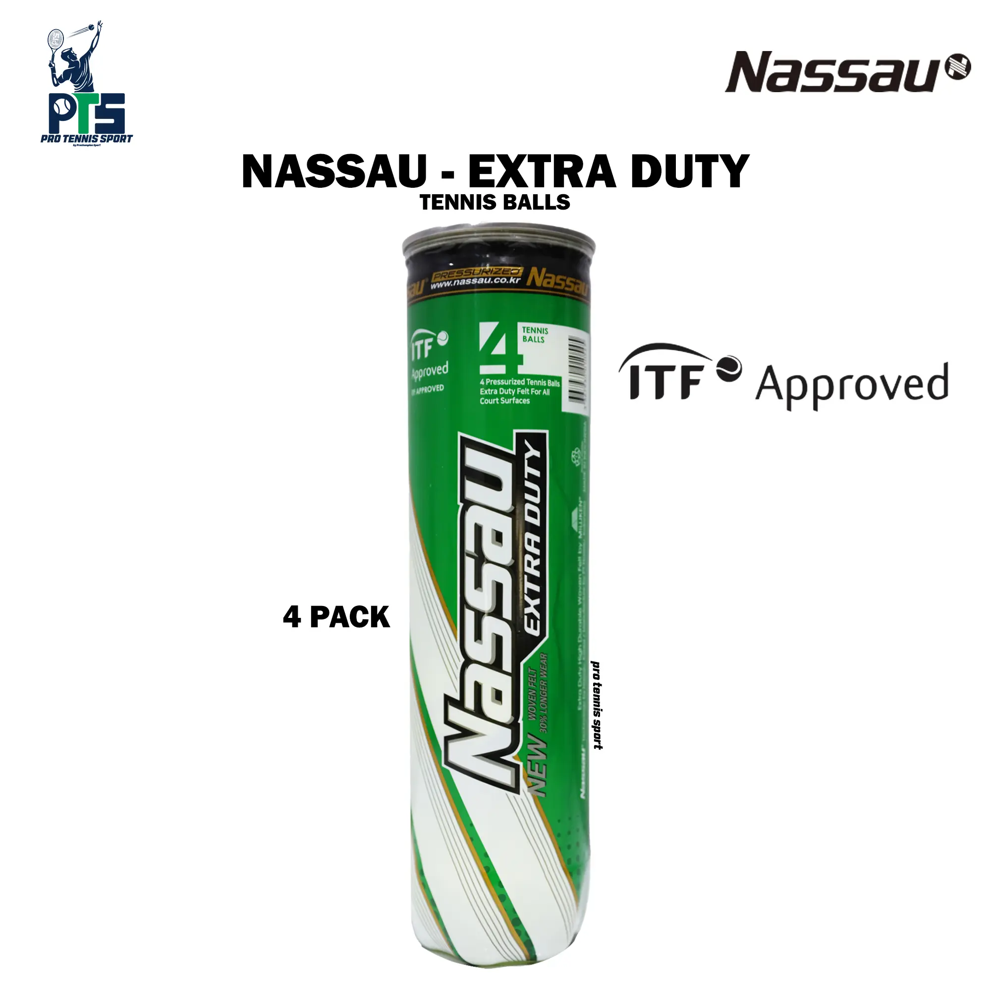 Bola Tenis Nassau Extra Duty isi 4