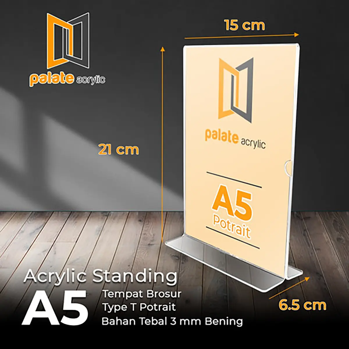 acrylic tent holder / akrilik tent card A5 tempat brosur Meja