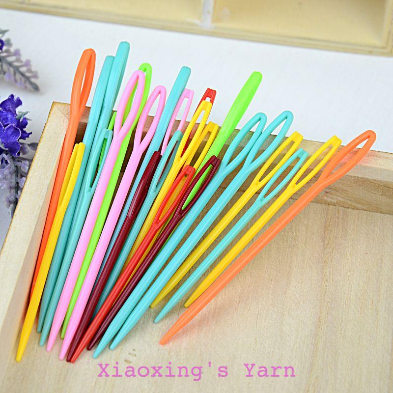  5 cây kim khâu len bằng nhựa 7-9cm cơ bản trong đan móc nhiều màu sắc DIY | Xiaoxing's Yarn 