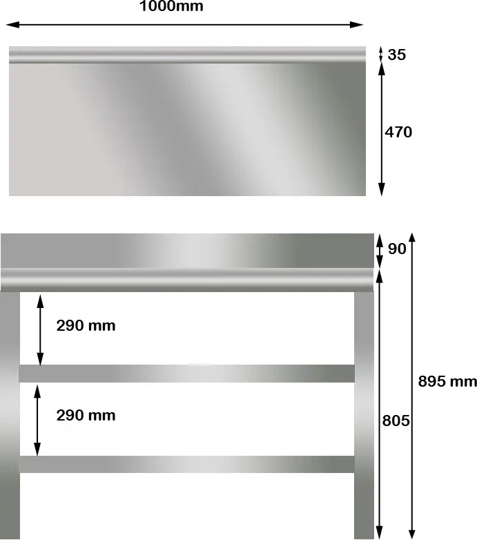 Meja Dapur Stainless Steel Mr Dapur 3 Rak Serbaguna MS 3 2