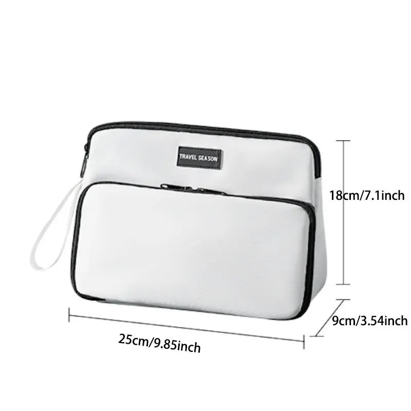 Double Layer Travel Toiletry Bag, 1 Count Large Capacity Cosmetic Storage Bag, Zipper Makeup Organizer Pouch, Versatile Storage Bag 1
