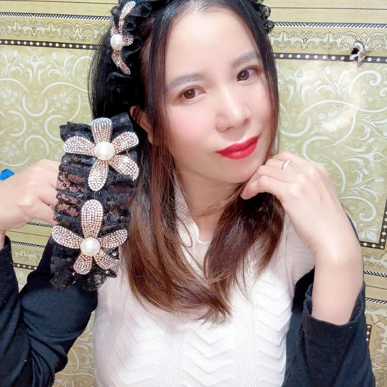 Băng đô , bờm tóc ren đính đá dành cho nữ