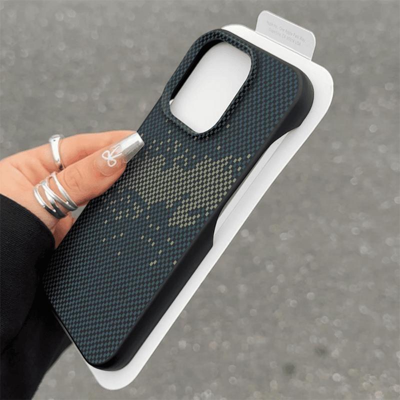 Ốp điện thoại mềm với thiết kế lưới pixel, phù hợp cho iPhone 12ProMax, 15Pro,…