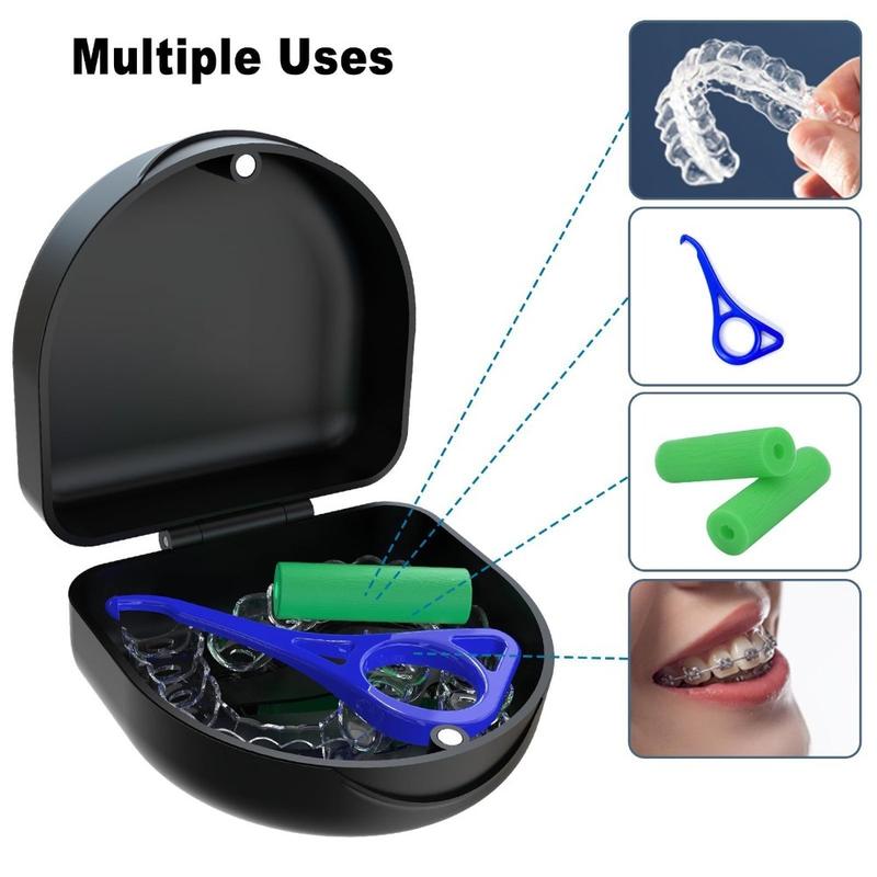 New Portable Enture Denture Storage Box Silicone Practical Tooth Socket Box Lightweight Orthodontic Braces Holder Organizer Box Travel 0