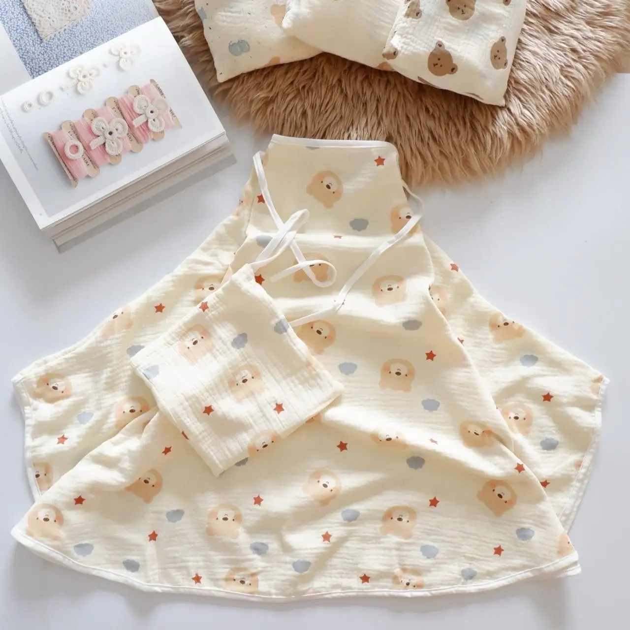 ผ้าคลุมให้นมลูก*งานมัสลินย่นพรีเมียมนุ่มๆขนาดยาว70กว้าง60ข้าง40cm*ร่วมพันธมิตร*แถมกระเป๋าจัดเก็บ*** สำหรับคุณแม่ที่อยากได้ลายใหม่ รบกวนคุณแม่หมายเหตุที่ออเดอร์ คุณแม่มาให้หน่อยนะคะ ขอบคุณค่ะ