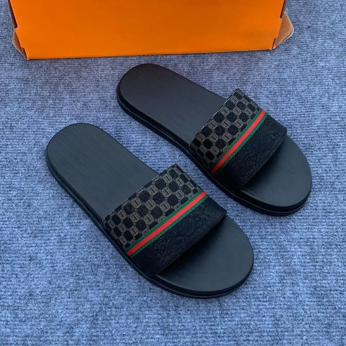 [Khâu đế] Dép nam nữ quai da đế cao su có hộp size 38-42 (Mã GGC1) Slipper DéP Đế Bằng Dép Lê dép  nam  nữ