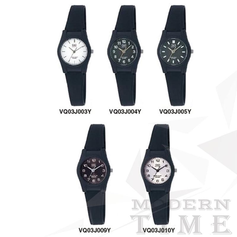 Q&Q Original Jam Tangan Remaja VQ03 & VQ87 Series - Karet- Hitam Kaca Rubber 0