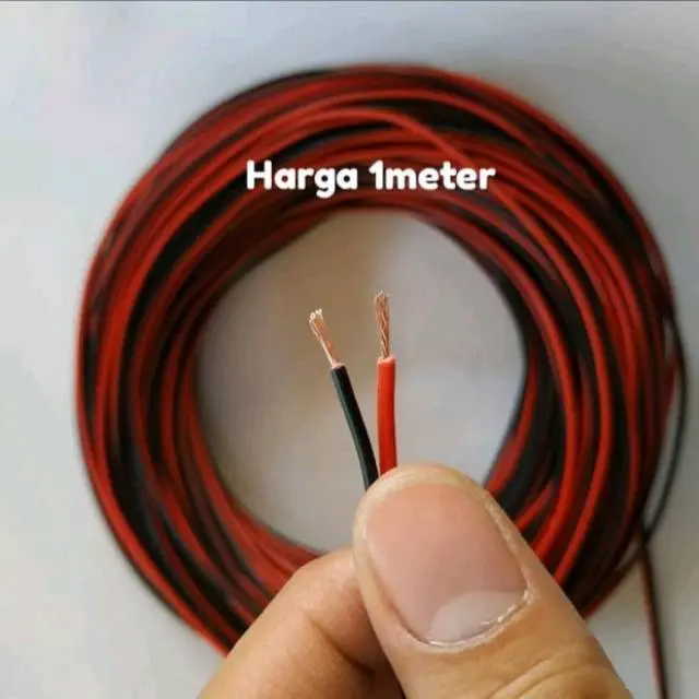 kabel kecil  awg 8 2 jalur merah hitam buat elektronik  bukan untuk kabel listrik rumahan 1