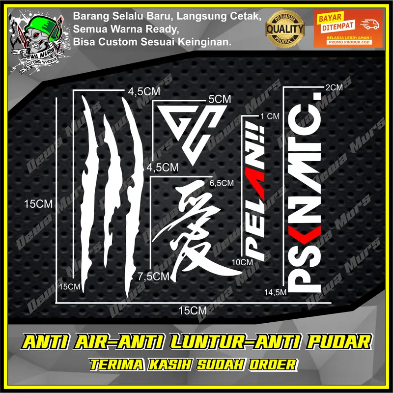 PAKET 5 IN 1 CAKAR GC CINA PELAN!! PASUKANMTC Cutting Sticker 1