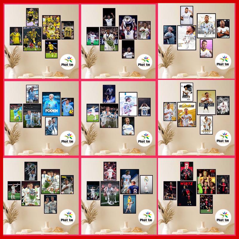  50 mẫu Tranh cầu thủ  bóng đá yêu thích messi ronaldo beckham,neyma kaka mpape' erling haland ...tranh FORMEX dày 5 li tranh dán tường tranh decor Phát Tín decor phòng ngủ phòng khách phòng trọ góc làm việc có sẵn keo dán. 